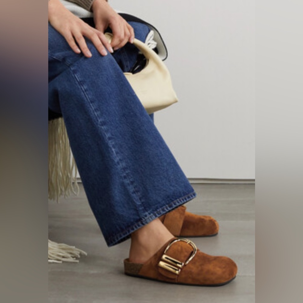 KHAITE Downing Suede Mules - Camel